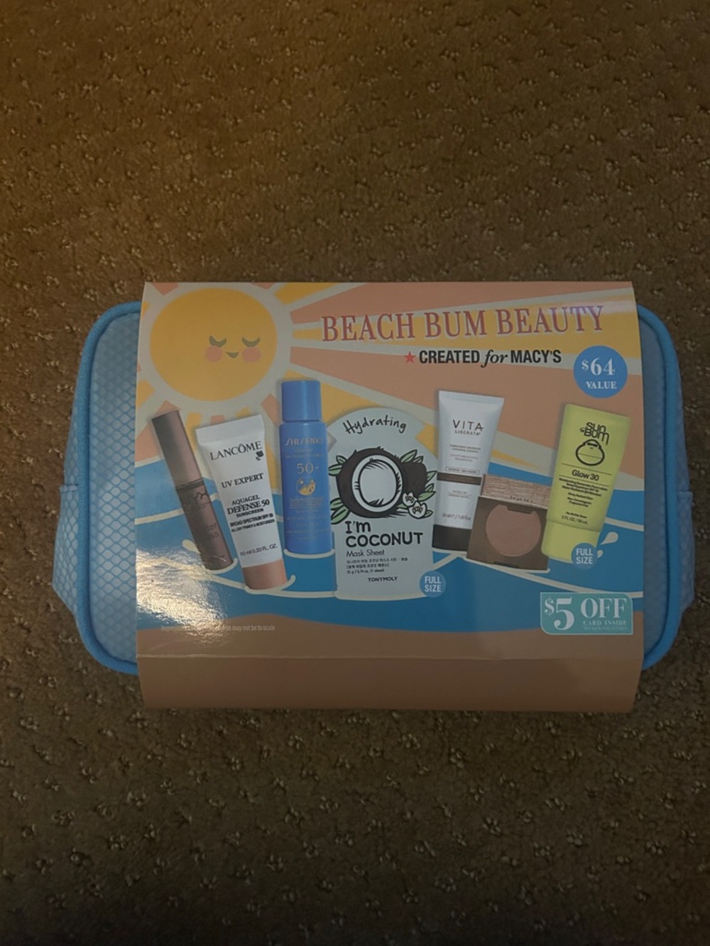 Multiples Beach Bum Beauty Pouch in Light Blue